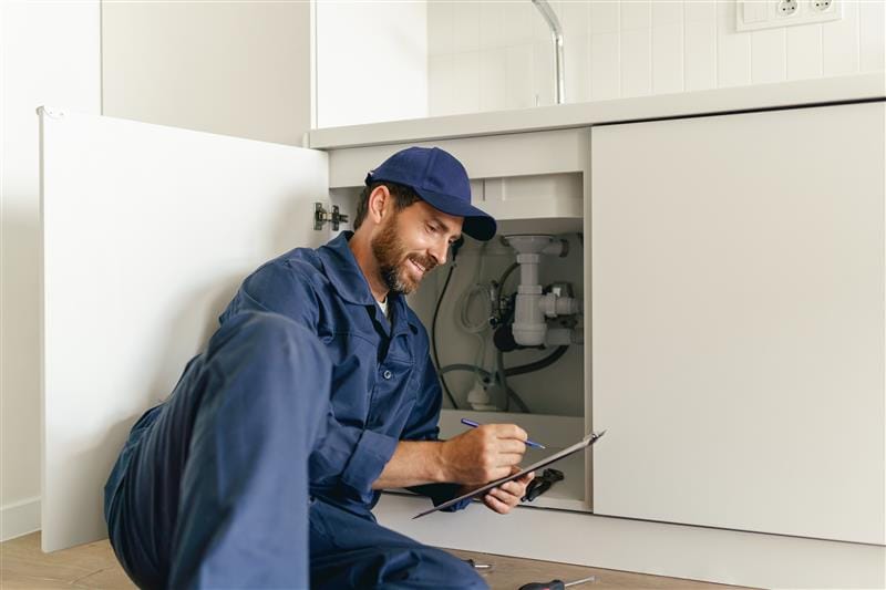 Residential plumber providing service in a Costa Mesa home